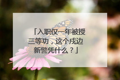 入职仅一年被授三等功，这个戍边新警凭什么？