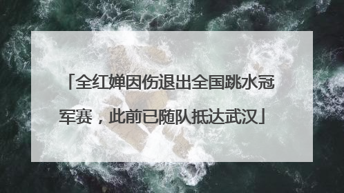 全红婵因伤退出全国跳水冠军赛，此前已随队抵达武汉