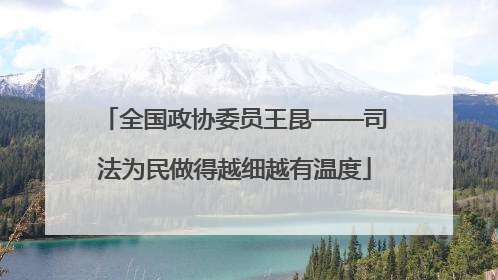 全国政协委员王昆——司法为民做得越细越有温度