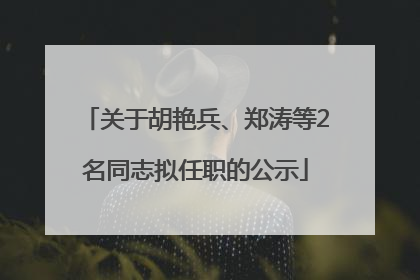 关于胡艳兵、郑涛等2名同志拟任职的公示