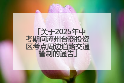 关于2025年中考期间漳州台商投资区考点周边道路交通管制的通告