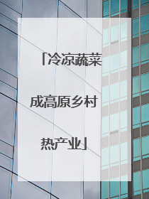 冷凉蔬菜成高原乡村热产业