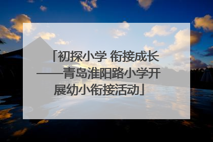 初探小学 衔接成长——青岛淮阳路小学开展幼小衔接活动