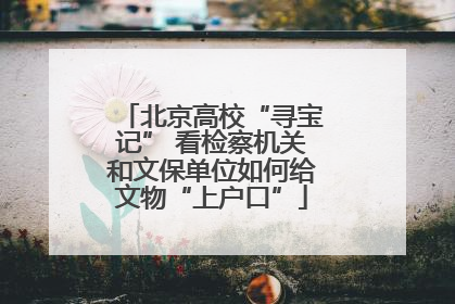 北京高校“寻宝记” 看检察机关和文保单位如何给文物“上户口”