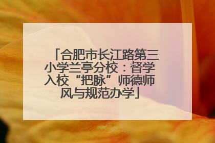 合肥市长江路第三小学兰亭分校：督学入校“把脉”师德师风与规范办学