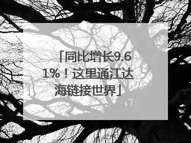 同比增长9.61%！这里通江达海链接世界