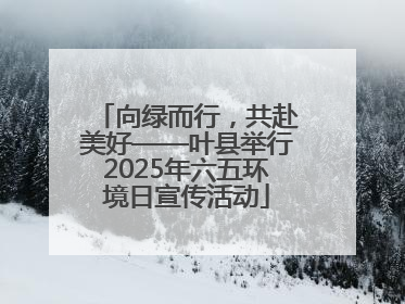 向绿而行，共赴美好——叶县举行2025年六五环境日宣传活动