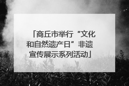 商丘市举行“文化和自然遗产日”非遗宣传展示系列活动