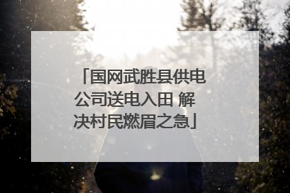 国网武胜县供电公司送电入田 解决村民燃眉之急