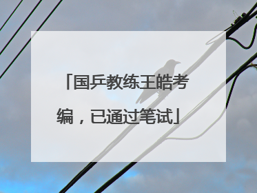 国乒教练王皓考编，已通过笔试