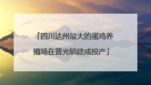 四川达州最大的蛋鸡养殖场在普光镇建成投产