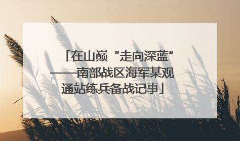 在山巅“走向深蓝”——南部战区海军某观通站练兵备战记事