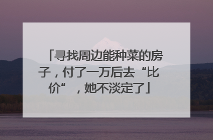 寻找周边能种菜的房子，付了一万后去“比价”，她不淡定了