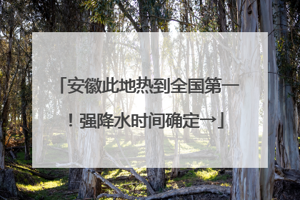 安徽此地热到全国第一！强降水时间确定→