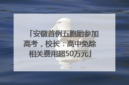 安徽首例五胞胎参加高考，校长：高中免除相关费用超50万元
