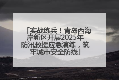 实战练兵！青岛西海岸新区开展2025年防汛救援应急演练，筑牢城市安全防线