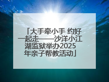 大手牵小手 约好一起走——沙洋小江湖监狱举办2025年亲子帮教活动