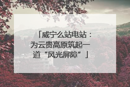 威宁么站电站：为云贵高原筑起一道“风光屏障”