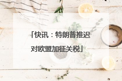 快讯：特朗普推迟对欧盟加征关税
