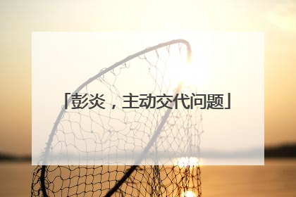 彭炎，主动交代问题