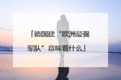 德国建“欧洲最强军队”意味着什么