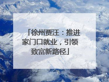 徐州贾汪：推进家门口就业，引领致富新路径