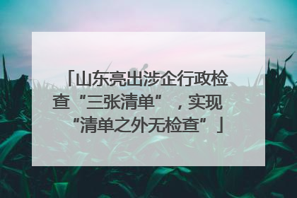 山东亮出涉企行政检查“三张清单”，实现“清单之外无检查”