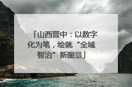 山西晋中：以数字化为笔，绘就“全域智治”新图景