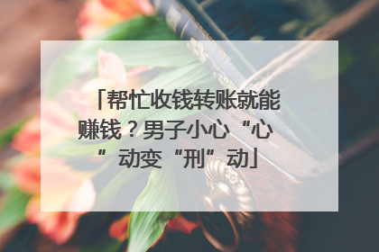 帮忙收钱转账就能赚钱？男子小心“心”动变“刑”动