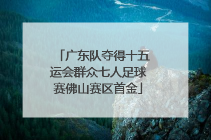 广东队夺得十五运会群众七人足球赛佛山赛区首金
