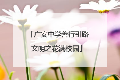 广安中学善行引路 文明之花满校园