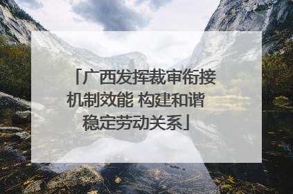 广西发挥裁审衔接机制效能 构建和谐稳定劳动关系
