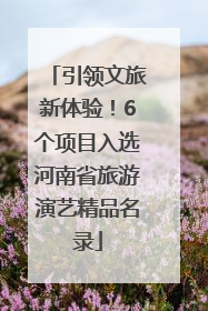引领文旅新体验！6个项目入选河南省旅游演艺精品名录