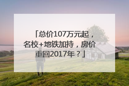 总价107万元起，名校+地铁加持，房价重回2017年？