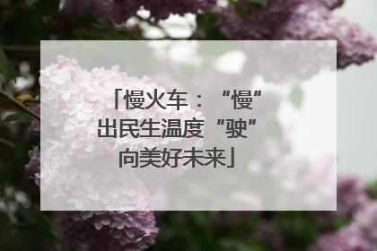 慢火车：“慢”出民生温度“驶”向美好未来