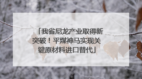 我省尼龙产业取得新突破！平煤神马实现关键原材料进口替代