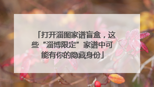 打开淄图家谱盲盒，这些“淄博限定”家谱中可能有你的隐藏身份