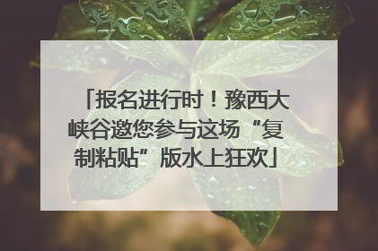 报名进行时！豫西大峡谷邀您参与这场“复制粘贴”版水上狂欢