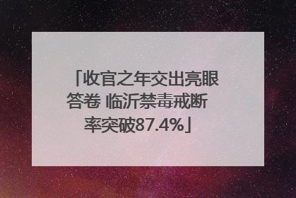 收官之年交出亮眼答卷 临沂禁毒戒断率突破87.4%