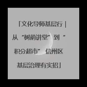 文化导师基层行｜从“树荫讲堂”到“积分超市” 信州区基层治理有实招