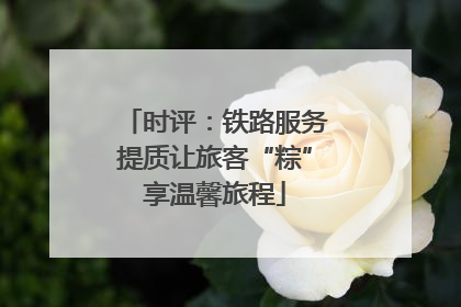 时评：铁路服务提质让旅客“粽”享温馨旅程