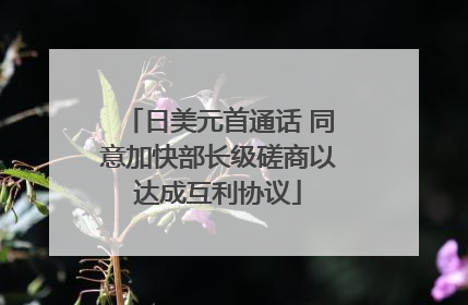 日美元首通话 同意加快部长级磋商以达成互利协议