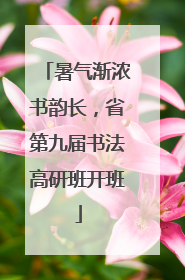 暑气渐浓书韵长，省第九届书法高研班开班