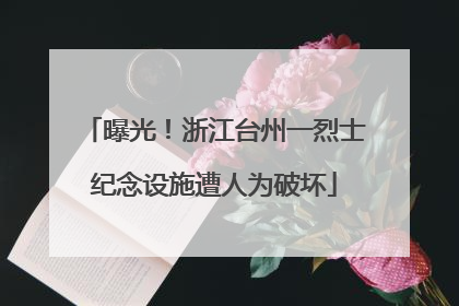 曝光！浙江台州一烈士纪念设施遭人为破坏