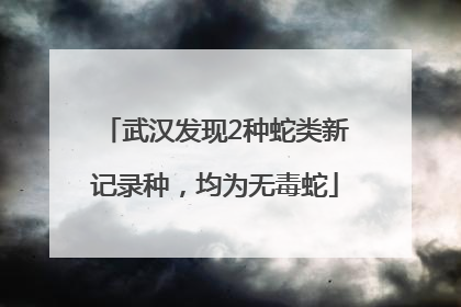武汉发现2种蛇类新记录种，均为无毒蛇