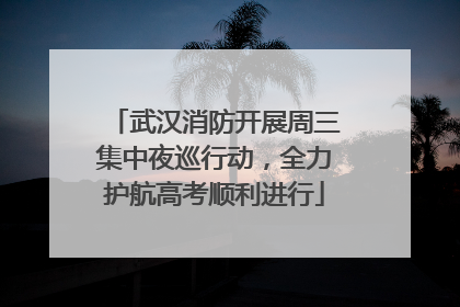 武汉消防开展周三集中夜巡行动，全力护航高考顺利进行