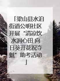 梁山县水泊街道公明社区开展“清凉饮水润心田 向日葵开花祝夺魁”助考活动