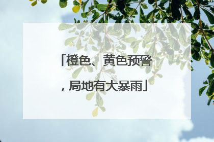橙色、黄色预警，局地有大暴雨
