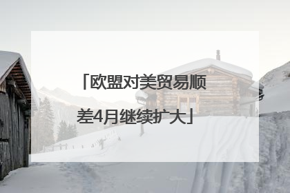 欧盟对美贸易顺差4月继续扩大