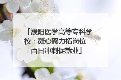濮阳医学高等专科学校：凝心聚力拓岗位 百日冲刺促就业